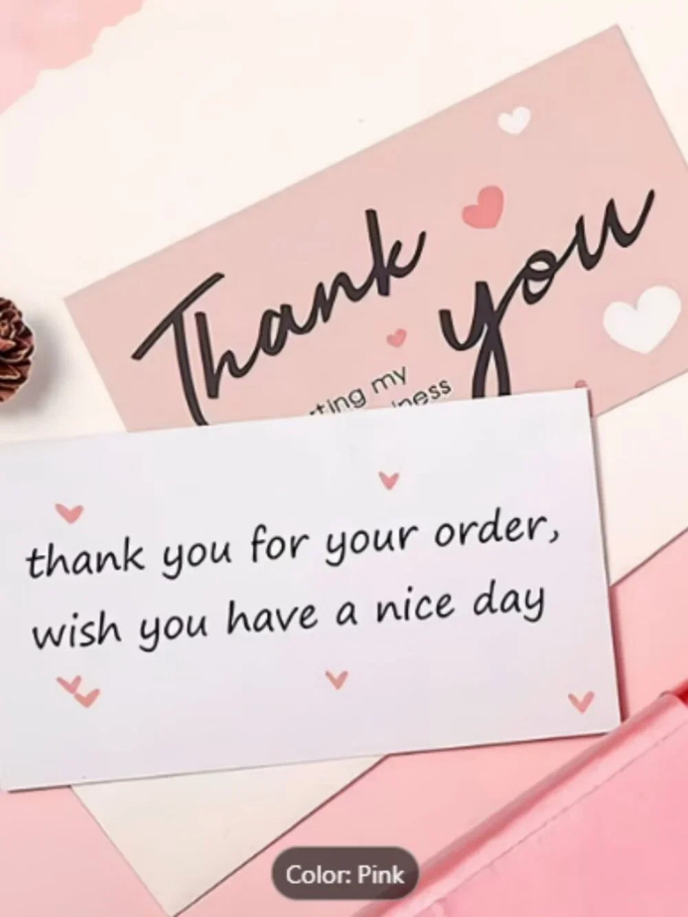 Thank You Cards and Stickers Set with Resealable Packaging Bags